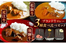 -あふひ 贅の極み- 近江牛/飛騨牛/松阪牛カレー 食べ比べ3種セット 2人前×各1個セット ビーフカレー レトルトカレー 保存食 恵那市 / テンポイント [AUEU037]