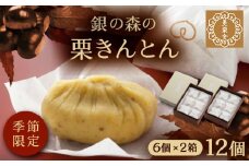 美栗舎の栗きんとん 計12個（6個×2箱） / 栗 くり 栗きんとん くりきんとん 季節 秋 限定 栗 岐阜 セット 手土産 和菓子 スイーツ お菓子 和菓子 スイーツ デザート おやつ お菓子 ギフト 贈答 プレゼント お取り寄せ 直送 送料無料 / 恵那市 / 銀の森 [AUBG028]