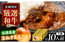丸小本店 老舗肉屋の淡路島産の玉ねぎまるごと和牛カレー 2人前450g×5個セット レトルト ビーフカレー 国産牛 恵那市 / テンポイント [AUFN015]
