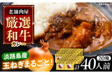 丸小本店 老舗肉屋の淡路島産の玉ねぎまるごと和牛カレー 2人前450g×20個セット レトルト ビーフカレー 国産牛 恵那市 / テンポイント [AUFN017]