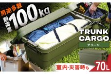 【グリーン】トランクカーゴ Lサイズ 1個 / キャンプ ボックス 収納 ケース アウトドア 収納ボックス バーベキュー 道具箱 レジャー 釣り ギア 格納 頑丈 大容量 キャンプ用品 屋外 活動 便利 クーラーボックス 持ち運び 収納 コンテナ インテリア / 恵那市 / 東谷株式会社 明智流通センター [AUAD010]