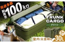 【グリーン】トランクカーゴ Sサイズ 2個組 / キャンプ ボックス 収納 ケース アウトドア 収納ボックス バーベキュー 道具箱 レジャー 釣り ギア 格納 頑丈 大容量 キャンプ用品 屋外 活動 便利 クーラーボックス 持ち運び 収納 コンテナ インテリア / 恵那市 / 東谷株式会社 明智流通センター [AUAD028]