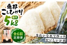 【6回定期便】　こしひかり 白米 5kg×6ヵ月 恵那 / お米 こめ コシヒカリ / 恵那市 / おこめのささき [AUAT003]