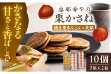 栗かさね　5個入り×2箱（計10個）/ 栗きんとん 栗餡 焼き菓子 / 恵那市 株式会社 恵那寿や [AUAS018]