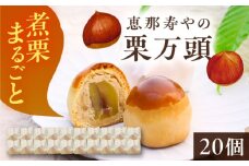 栗万頭 20個入 / 栗 栗まんじゅう まるごと / 恵那市 / 株式会社 恵那寿や [AUAS020]
