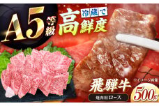 【チルド（冷蔵）発送！】 「飛騨牛」 A5等級 ロース 500g / 牛肉 焼肉 鉄板焼き 網焼き BBQ / 恵那市 / 東美濃農業協同組合 [AUFX008]