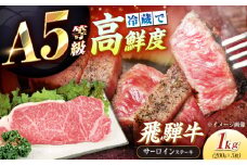 【チルド（冷蔵）発送！】 「飛騨牛」 A5等級 サーロインステーキ 200g×5枚 / 牛肉 焼肉 鉄板焼き 網焼き BBQ / 恵那市 / 東美濃農業協同組合 [AUFX014]