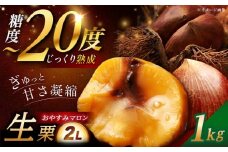 【先行予約】【2025年9月下旬〜10月上旬に順次発送】おやすみ栗（マロン）1kg（2Lサイズ）/ 栗 生栗 くり マロン 低温熟成 日本栗 国産 / 恵那市 / えな笠置山栗園 [AUAV004]