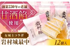 岩村城最中 12個入り / 最中 もなか お菓子 和菓子 / 恵那市 / かめや菓子舗 [AUAZ012]