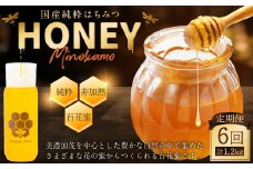 【レビューキャンペーン対象商品】【6ヶ月定期便】国産 無添加 MINOKAMO HONEY はちみつ 1本（200g）×6回 ｜ 藤井養蜂 蜂蜜 非加熱 百花蜜 純粋 定期便 岐阜
