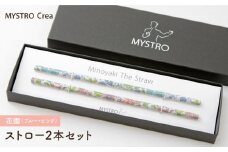 【美濃焼】MYSTRO Primo ストロー2本セット（花園（ブルー・ピンク））陶磁器製ストロー【カネス】 マイストロー マドラー [MBM015]