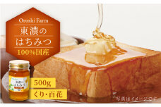 100％国産岐阜の豊かな自然で取れた東濃のはちみつ 500g（くり） 非加熱 天然 国産  [MAB003]