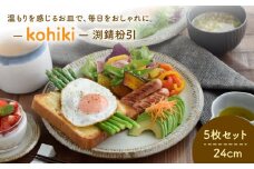 【美濃焼】 大皿 24cm 渕錆粉引 5枚セット 【EAST table】 [MBS001]