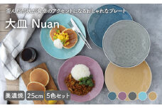 【美濃焼】 大皿 25cm Nuan 5色セット 【EAST table】 [MBS011]