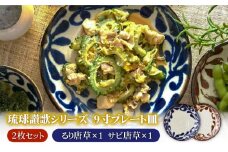 【美濃焼】琉球讃歌 9.0皿  ペアセット（るり唐草×1、サビ唐草×1）（昭和製陶）【cierto】食器 大皿 盛皿 [MCD026]
