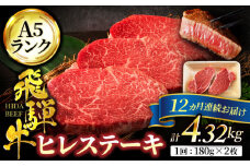 【12回定期便】＜高級A5ランク＞ 飛騨牛 ヒレ ステーキ 180g×2枚【有限会社マルゴー】ヒレ肉 和牛 霜降り [MBE010]