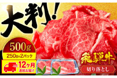 【12回定期便】色んな料理に使いやすい！ 飛騨牛 切り落とし 500g【有限会社マルゴー】国産牛 和牛 霜降り [MBE031]