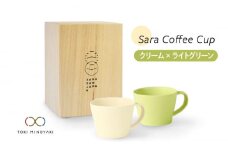 【美濃焼】Sara コーヒーカップ ペアセット クリーム×ライトグリーン【作山窯・SAKUZAN】【TOKI MINOYAKI返礼品】マグカップ 食器 コーヒーカップ [MBJ022]