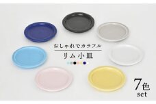 【美濃焼】リム小皿 7色セット（ レンジ対応 プレート ）【金正陶器】 [MAK023]