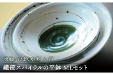 【美濃焼】織部スパイラルの 平鉢  M L セット 【buzan 武山窯】食器 プレート 皿 [MBA056]