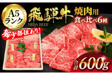 ＜厳選！じゅわっと柔らかい＞飛騨牛 A5ランク 焼肉用 6種食べ比べセット【有限会社マルゴー】 和牛 国産 焼肉 [MBE041]