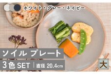 【美濃焼】ソイル プレート （大）3色セット【金正陶器】 皿 大皿 食器 [MAK032]