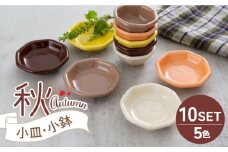 【美濃焼】小皿・小鉢 秋-Autumn- 5色10点セット【ヤマ忠木股製陶】食器 豆皿 プレート [MDB011]