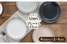 【美濃焼】プレート L 25cm Lienリヤン 4点セット 4色各1点ずつ【EAST table】 [MBS084]