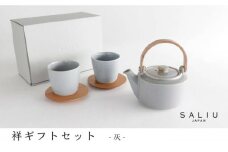 【美濃焼】祥-syo- 土瓶急須ギフト 茶敷き付き 灰【株式会社ロロ】 [MBZ031]