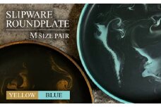 【美濃焼】SLIPWARE （MATT） ROUNDPLATE （M）  ペアセット【Torazawa Ceramics】食器 皿 プレート [MET006]