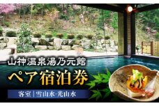 【山神温泉湯乃元館】客室：雪山水・光山水 ペア宿泊券（金・土・日曜限定） 旅館 宿泊 温泉 [MFF002]