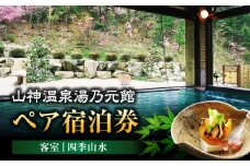 【山神温泉湯乃元館】客室：四季山水 ペア宿泊券（金・土・日曜限定） 旅館 宿泊 温泉 [MFF003]