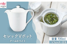 【美濃焼】セレック Vポット 720ml（クールホワイト）【山加商店】C-SV-3 食器 茶器 急須 [MEB030]