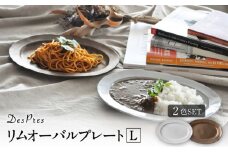 【美濃焼】DesPres-デプレ- リムオーバルプレートL WHITE、GOLD 2枚セット【丸新製陶】 [MAM039]