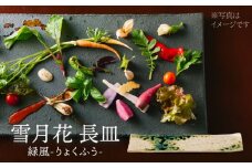 【美濃焼】雪月花 長皿（緑風）【JYUZAN-寿山-】食器 プレート 和風 [MCN030]