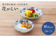 【美濃焼】花が彩る食卓、小さな幸せ。花がこい 2点10個セット（取り皿・小鉢）【うつわやさん－カネ忠】 [MBO053]