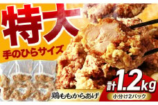 揚げる手間なし！ 特大からあげ 1.2kg (小分け2パック) 【加登屋食堂】名物 鶏もも 唐揚げ 大容量 [MGQ001]