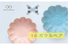 【美濃焼】リンカ 16 ボウル ペア  桃練×空練【カネコ小兵製陶所】【TOKI MINOYAKI返礼品】食器 鉢 セット [MBD040]