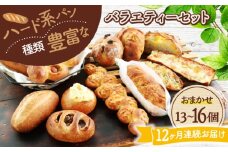 【12回定期便】 ハード系パン お楽しみバラエティーセット 13～16点 【パンの店 カッタン】 パン 食パン 大人気 [MEJ016]
