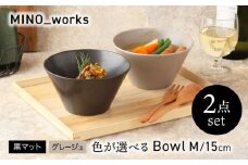 【美濃焼】 色が選べる MINO_works ボウルM 15cm 2点セット【EAST table】 ボウル 器 モダン [MBS120]