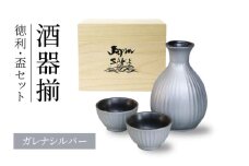 【美濃焼】ガレナシルバー 酒器揃 徳利・盃セット【二幸】日本酒 徳利 おちょこセット [MCZ138]