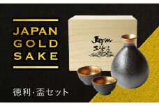 【美濃焼】ジャパン ゴールド SAKE 徳利・盃セット【二幸】磁器 酒器 徳利 [MCZ139]