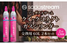 【2本×2回定期便】ソーダストリーム クイックコネクトガスシリンダー交換用60L【ソーダストリーム】炭酸水 水 ソーダ水 [MDN008]