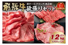 飛騨牛セット　肩ロース（クラシタ）肉（すき焼き用・しゃぶしゃぶ用・焼き肉用）各400g【岐阜県 可児市 お肉 肉 牛肉 ブランド牛 ブランド和牛 柔らかい 旨味 霜降り お取り寄せ グルメ 】
