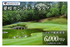 愛岐カントリークラブ利用券（6,000円分）【岐阜県 可児市 ゴルフ golf ゴルフ場 プレー チケット 利用券 自然 みどり 広大 プレー券 施設利用 丘陵 カントリークラブ】