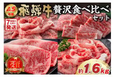 【7営業日以内発送】A5等級　飛騨牛贅沢食べ比べセット（サーロインステーキ400g・ロースすき焼き用400g・ロースしゃぶしゃぶ用400g・ロース焼肉用400g）【A5等級　飛騨牛 肉 牛肉 食品 国産 セット サーロイン ステーキ すき焼き カレー 】