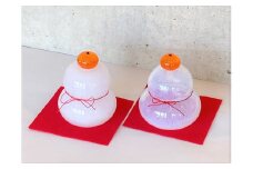 吹きガラス の 鏡餅（オパール・半透明）【岐阜県 可児市 インテリア おしゃれ ナチュラル 職人 手作り ガラス 工芸 工房 オリジナル 白 オパール ハンドメイド お正月 正月 かわいい 】
