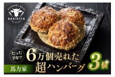 馬力家超ハンバーグ　3個 【牛肉 飛騨牛 黒毛和牛 A5ランク 焼くだけ 簡単 おかず お弁当 おつまみ】