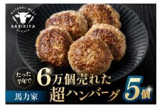 馬力家超ハンバーグ　5個 【牛肉 飛騨牛 黒毛和牛 A5ランク 焼くだけ 簡単 おかず お弁当 おつまみ】