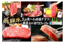 9-6　飛騨牛 選べる目録ギフト　+　厳選日本酒720ml×6本【岐阜県 可児市 酒 日本酒 飲料 地酒 アルコール 手作り ギフト プレゼント お祝い 目録 肉 牛肉 】